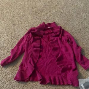 pink ruffle sweater